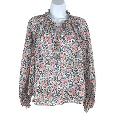 Veronica Beard Antonette Silk Blouse Size 6 Floral Long Sleeve Boho TP-3949