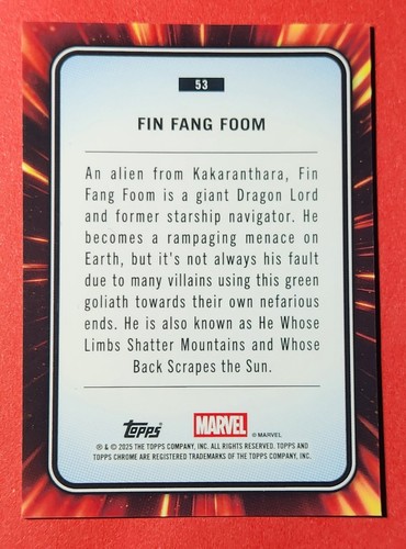 Marvel - Fin Fang Foom - #53 - 2025 Topps Chrome - Picture 2 of 2
