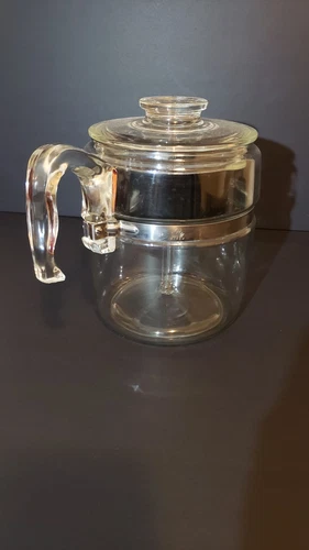 Vintage PYREX Flameware Glass Coffee Pot Percolator 9 Cup 7759 COMPLETE BPA FREE