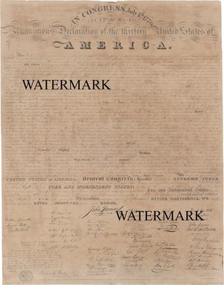 Benjamin Tyler 1818  Declaration of Independence 24 x 30'' Image Original REPRO