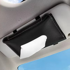 Car Sun Visor Tissue Box PU Leather Tissue Box Holder Car Sun Visor Mask Storage