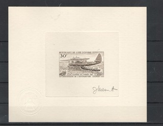 IVORY COAST 1967 DIE PROOF AVIATION 56909
