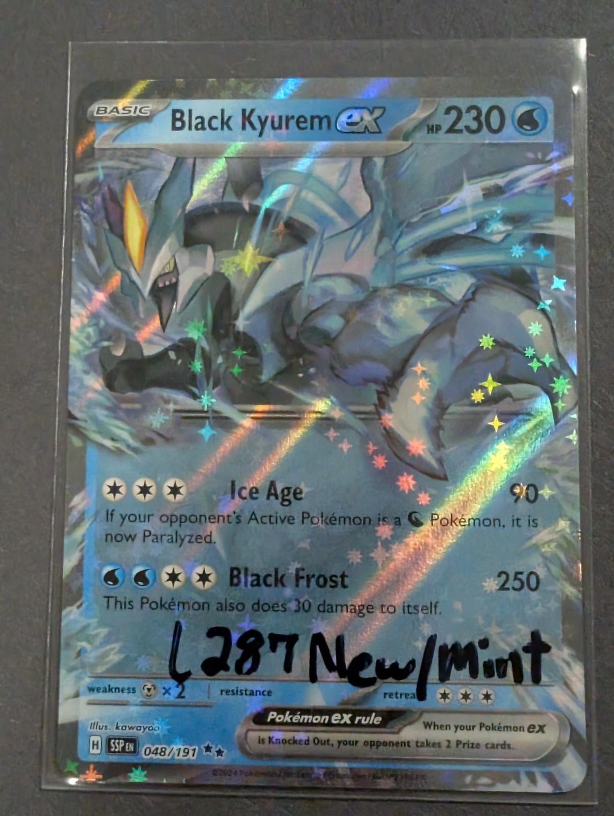 Black Kyurem Ex 048/191 Double Rare Holo New Mint Surging Sparks Sv08 Pokemon...
