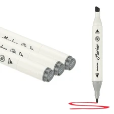 Dual Tip Alcohol Art Markers, 3 Pcs White Alcohol Markers Pen, Brown