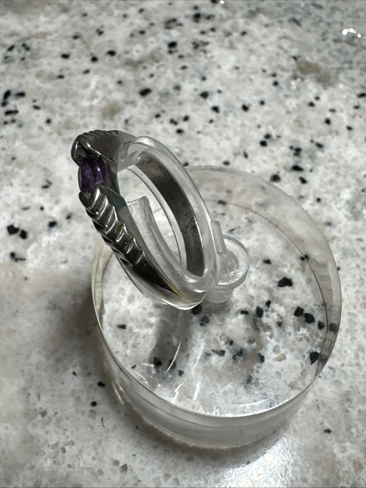 Sterling Silver 925 Stackable Amethyst Band Ring … - image 2