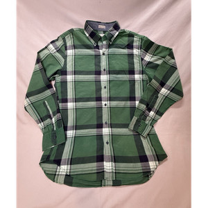 J.Crew Green Navy Plaid Madras Cotton Button-Down Shirt Men's M Long Sleeve 