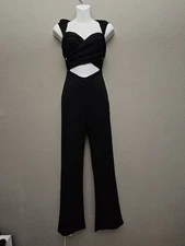 Tiger Mist Marko Jumpsuit Cutout Black Sz XS TM7206 Nordstrom Open Back