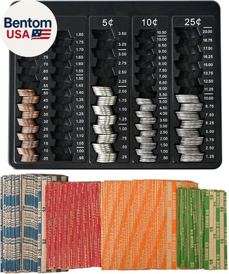 1PCS Black Coin Counter Tray -Change Counter Coin Counting and Sorting Tray with