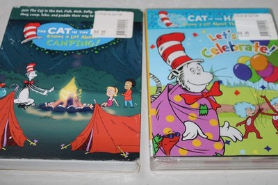 2 Pk CAT IN THE HAT KNOWS A LOT ABOUT CAMPING & Let's Celebrate (DVD) PBS KIDS