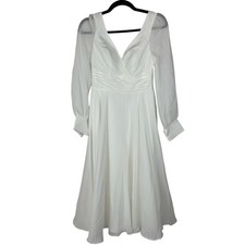 JJ's House Ivory Chiffon Long Sleeve Formal Dress – Size 4 – NWT