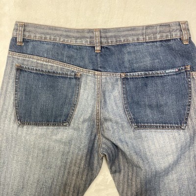 Vintage David Buffalo Bitton Jeans Men 34x32 Loose Bootcut Hickory Stripe Y2K