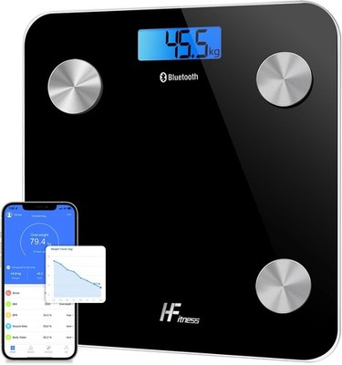 Body Composition Smart Scale 19 Indizes Bluetooth BMI Muskelmasse Knochen 28x28cm