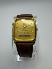 Seiko Quartz Alarm Chronograph Men's Watch Gold-Tone Analog-Digital H601-5430