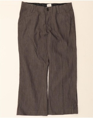 Lee Damen kurze Bootcut Freizeithose US 12 Large W34 L27 grau Baumwolle CB04