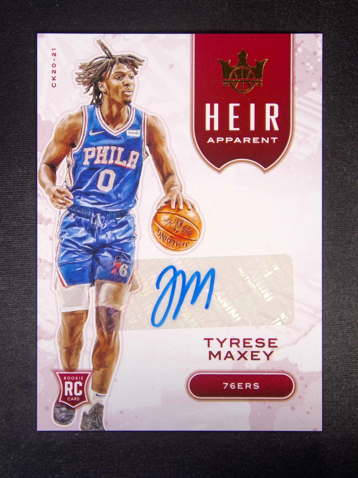 2020-21 Panini Court Kings Tyrese Maxey RC Rookie Heir Apparent Auto /99