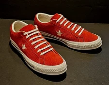 Men's 11.5 Converse One Star Ox Red Suede Low Top Sneakers 158434C - EUC Rare