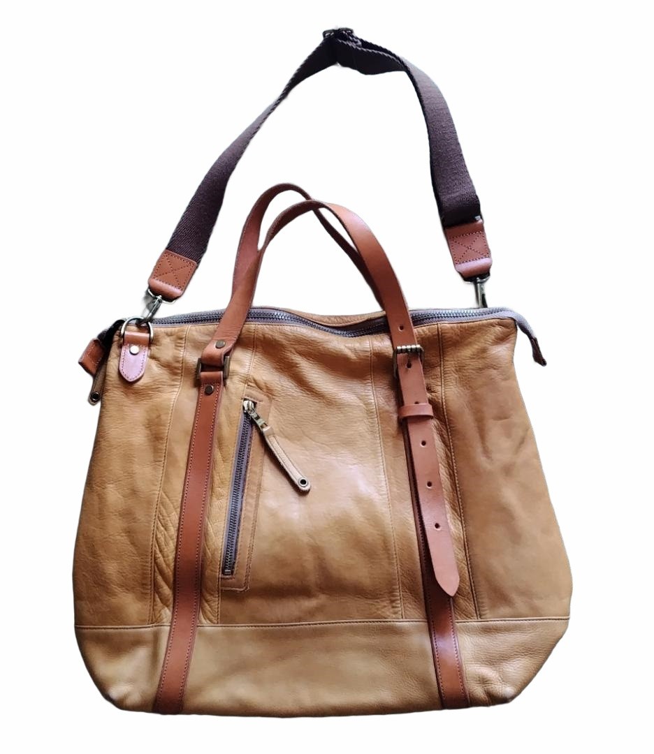 MSPC Masterpiece Tote Bag Cowhide Camel Used Japan