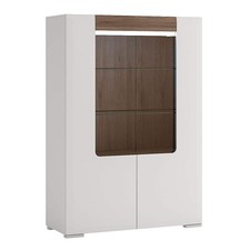 Toronto Low Glazed 2 Door Display Cabinet with Internal Shelves (inc. Plexi Ligh