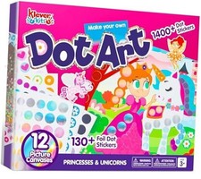 Dot Art Kit for Kids, No Mess Sticker for Toddlers 3-7, Unicorn and Princess