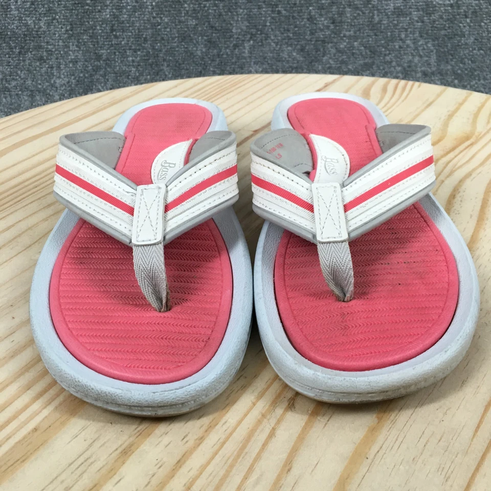 Bass Sandals Womens 10 M Cora Casual Slip On Comfort Flip Flops White Pink - Image 4 of 4