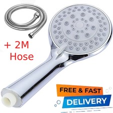 Bath High Pressure Shower Head 5 Mode Large Chrome Handset Heads Water Saving UK