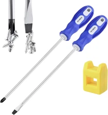 Slotted and Phillips Screwdriver PH2 8" Long Cross-Head & Flat Blade, 2 Packs Ma