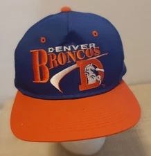 Vintage Denver Broncos Hat Cap Snap Back Blue Orange NFL Football Mens 90s