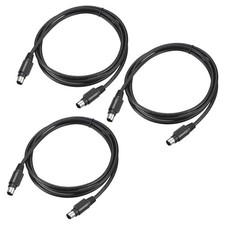 3Pcs PS/2 Mouse and Keyboard 6 Pin Cable, 4.92 Feet Male to Male for PC, Black