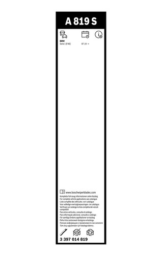 2x Wiper Blades (Pair) Flat Aero type A819S 3397014819 Bosch Aerotwin 650/425mm - Picture 5 of 6