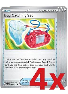4x Bug Catching Set 102/131 Pokemon TCG Playset SV: Prismatic Evolutions
