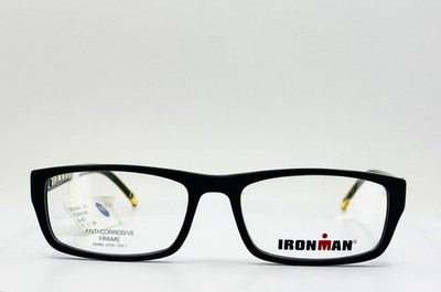 NEW IRON MAN IM303 BLK Black Clear Rectangle Full Rim Eyeglasses 53-17-140 B:32