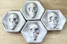 2 Ounce Silver Bullion Hand Pours 90% Silver Skulls The Gabriel Mint 79.98 per troy oz