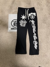 Hellstar Sweatpants Black Flared Streetwear Size L