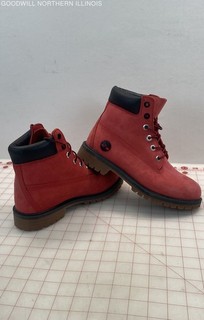 Children's Timberland Premium Waterproof Red Suede Boots Size 5