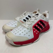 VERY GOOD adidas Women's Barricade Classic Bounce tennis shoes White / Pink 6.5