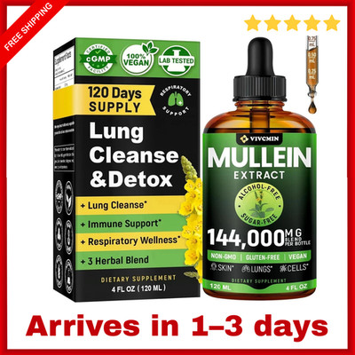 Mullein Drops 4 fl oz 120 Servings Herbal Lung Support Liquid Extract
