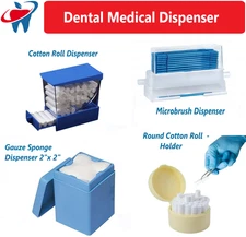 Dental Cotton Roll Dispenser Microbrush Dispenser 2"x 2" SPONGE DISPENSER, etc.