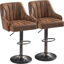 Bar Stools Set of 2, Adjustable Counter Height Barstools with Back and Arm