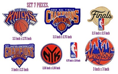 NEW YORK KNICKS NBA SET7pcs patches Embroidery iron on &Sewing on Clothes