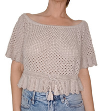 Spell Atlantic Crochet Top XXL (Fit AU12/14/16) Knit Organic Gypsy Collective