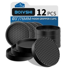 12 Pack 76mm Furniture Coasters Sofa Bed Wheel Stopper Non-Slip Floor Protectors