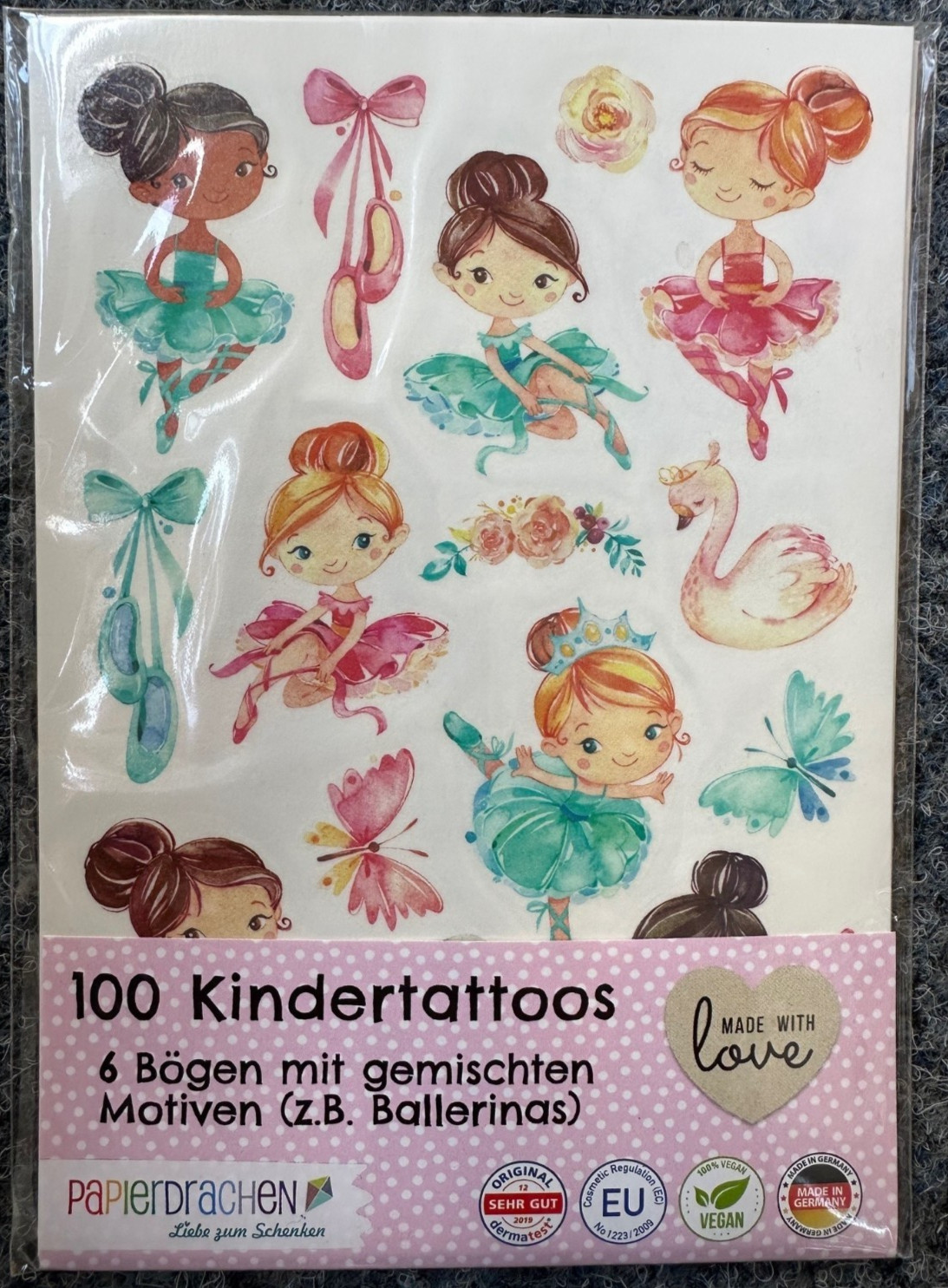 100 Stück Tattoo Kinder Mädchen Jungen 6 Blatt Temporäre Tattoos