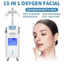 USED 15in1 Water Hydro Dermabrasion Deep Cleansing PDT Light Face Machine Hydra