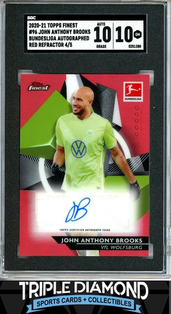 2020-21 Finest Bundesliga John Anthony Brooks Auto Red Refr #4/5 SGC 10 L231