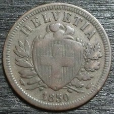 Schweiz  2  Rappen  1850