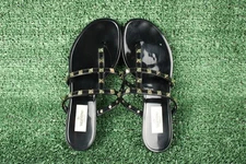 Valentino Garavani Women's Black Jelly Flat Thong Slip-on Sandal EU 37/7 *READ*