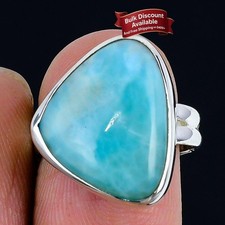 Republic Larimar Stone Ethnic New Statement Sister Ring Size 8 925 Solid Silver