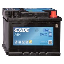 Exide EK620 AGM Autobatterie 12V 62Ah 620A/EN Start-Stop Starterbatterie PKW