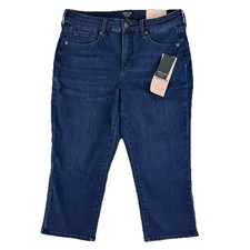 NYDJ Curves 360 Slim Straight Capri Denim Jeans Size 6 Regular Mesquite Blue