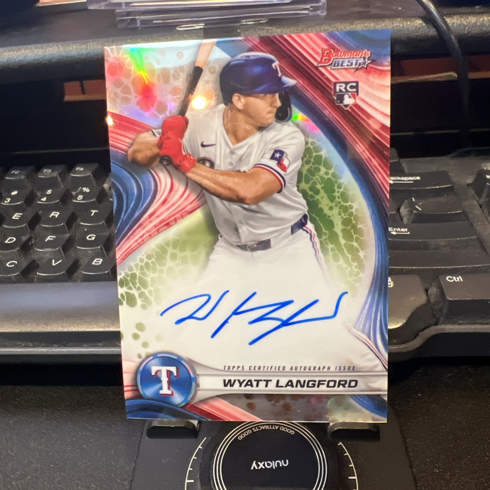 2024 Bowman's Best Wyatt Langford Best Of 2024 Autograph Card #B24-WL